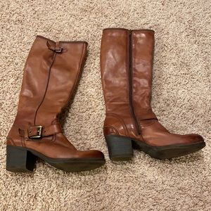 Size 9.5 (euro 40) tall brown womens leather boots